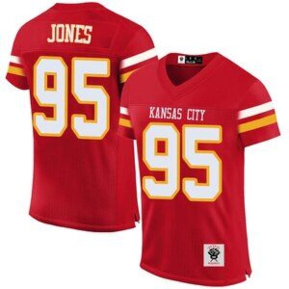 Mens Youths Kids Chris Jones Red Vapor Stitched Jersey - Picture 1 of 4